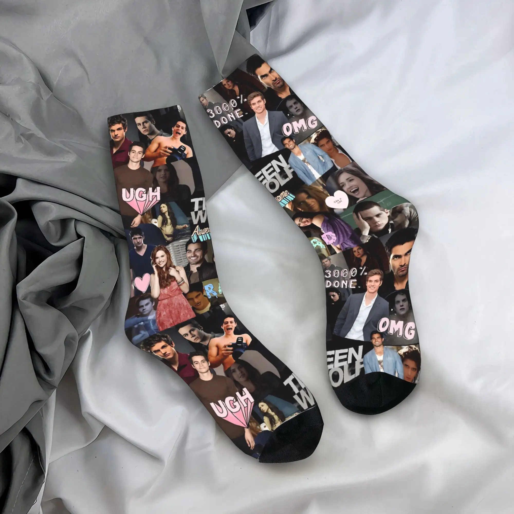 في سن المراهقة الذئب كلية جوارب النساء الرجال الجوارب الدافئة لينة موضة الجوارب الشتاء الدراجات المضادة للانزلاق نمط الجوارب هدية فكرة