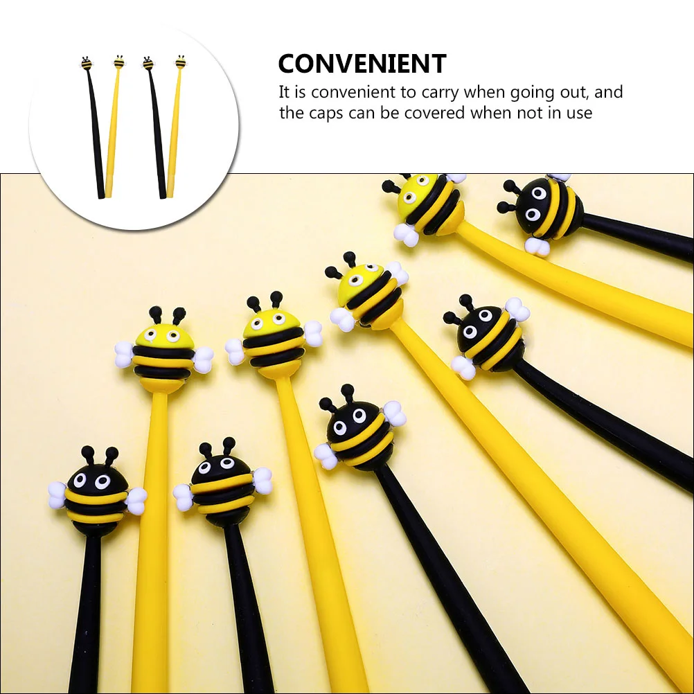 Гелевая ручка в форме пчелы, ручки в форме животных, новинка, милая шариковая ручка, товары для студентов с героями мультфильмов, белые