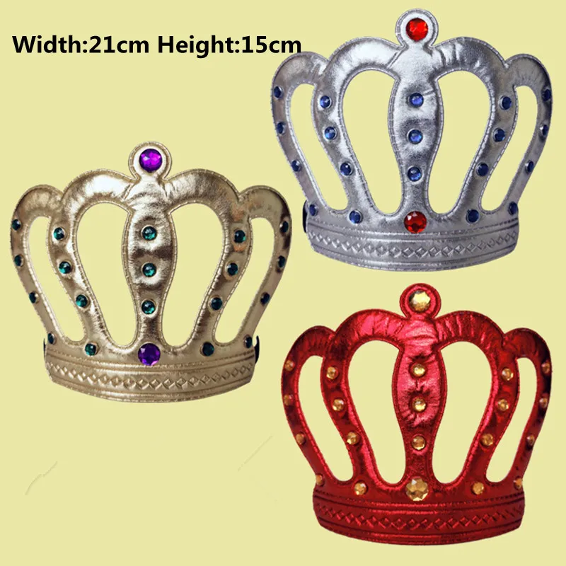 Adult Children Birthday Crown Hat Gold King Diamond Headdress Hair Accessories Cake Decor