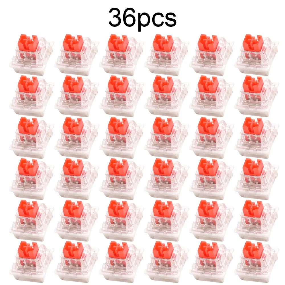 36pcs Mechanical Keyboard Switches Blue Red Black Switch 3 Pins Tactile Switches Cross Stem For Mechanical Keyboard