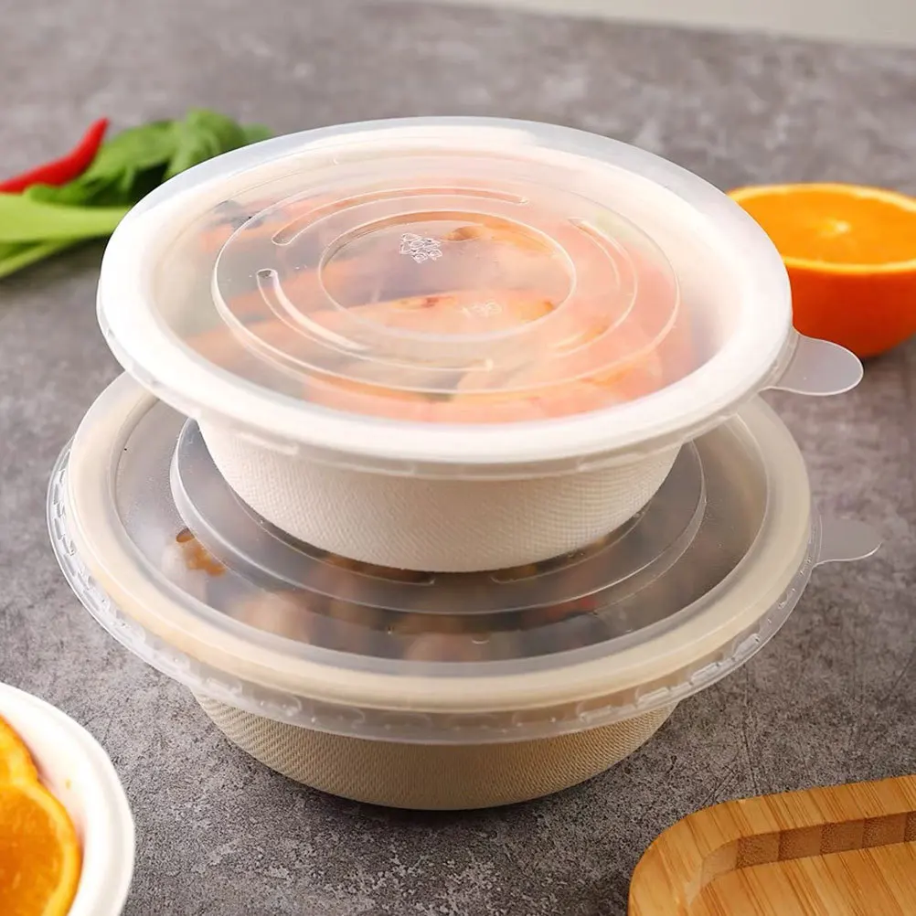 

50pcs Thicken Paper Bowl 9Oz Durable For Fruit Salad Snacks Storage Multi-Function Camping Bowl Takeout Container Party Supplies