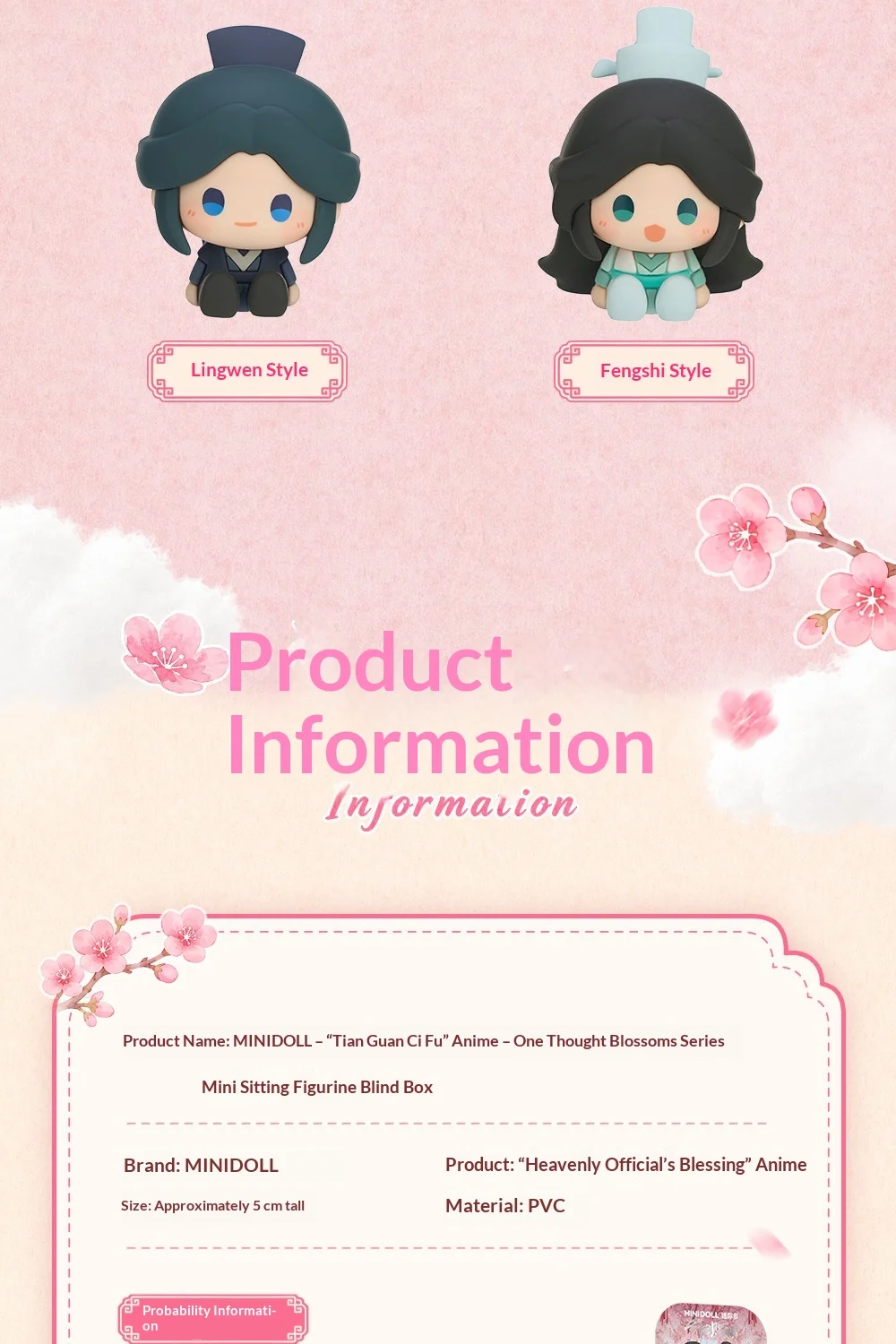 Echte Heaven Official's Blessing TGCF One Thought Blooms Blind Box Mini-Sitzfigur, Schreibtischdekoration, Sammlerstück, Geschenk – Detail 9