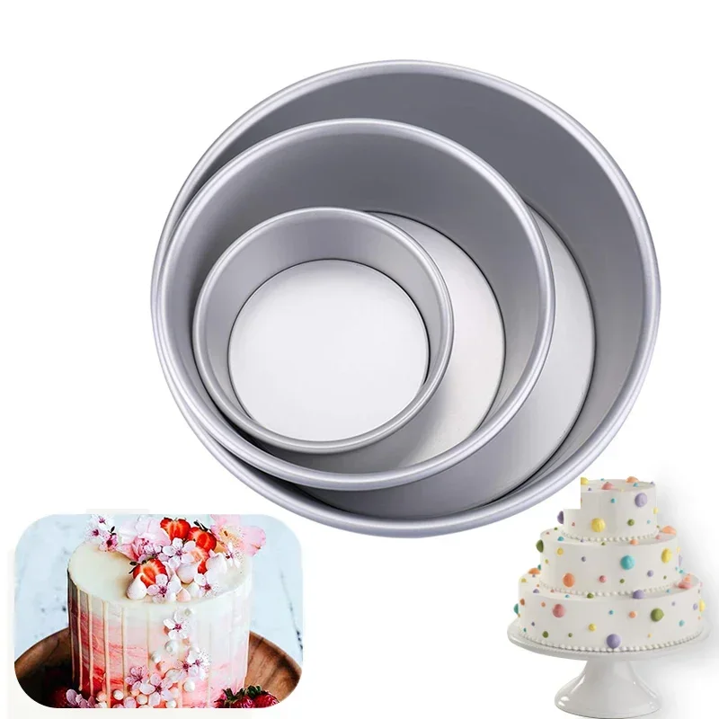 4/6/8/10/12 cali wielowarstwowa okrągła forma do ciasta zdejmowane dno zestaw foremek do ciasta ze stopu aluminium nieprzywierająca forma do pieczenia narzędzia kuchenne