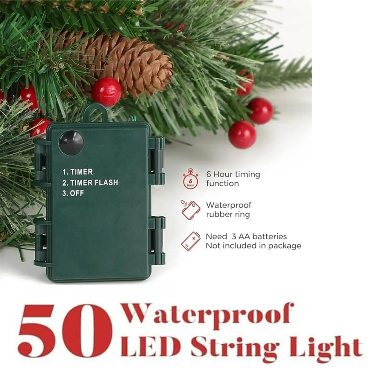 

Christmas Urn Filler Outdoor Light up Planter Filler with Tripod Stake Home Decoration for Yard Garden Flower Beds Retail Store