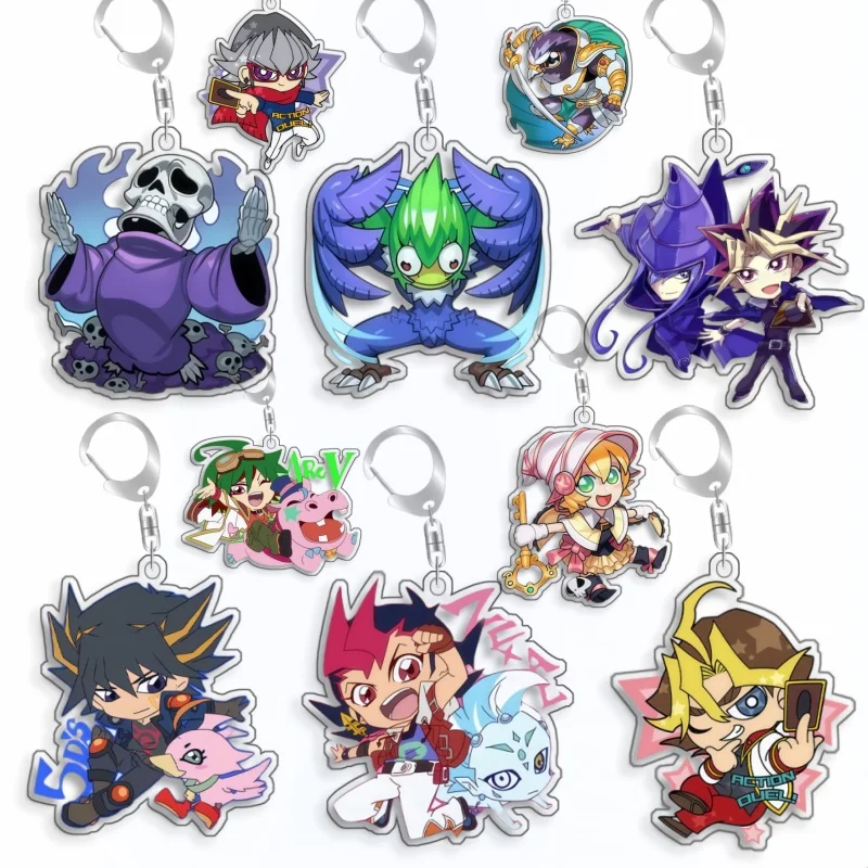 For Yu Gi Oh Declan Akaba Dark Rebellion Xyz Dragon Dark Necrofear Acrylic selfmade Cartoon Anime Keychain Pendant Toy gifts 5cm