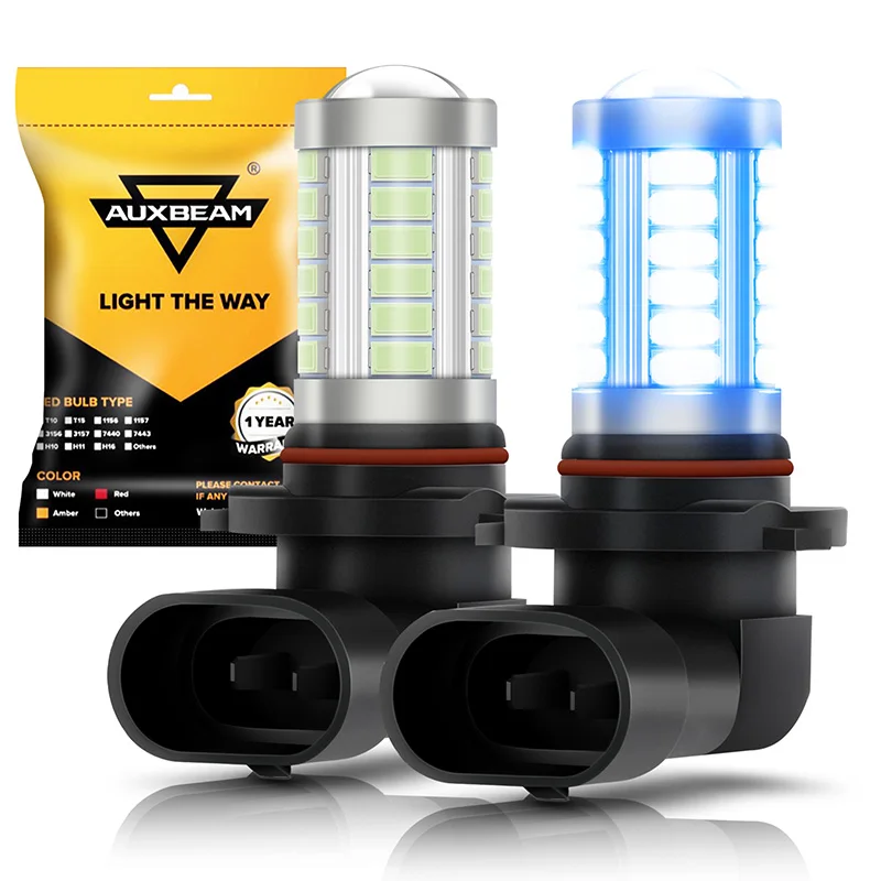 

AUXBEAM Pair Car LED Light Bulbs 9005/9006 Plug Type Fit For Turn Signal Brake, Reverse Lamp CJ-3020-33 LED Bulb Ice Blue Light