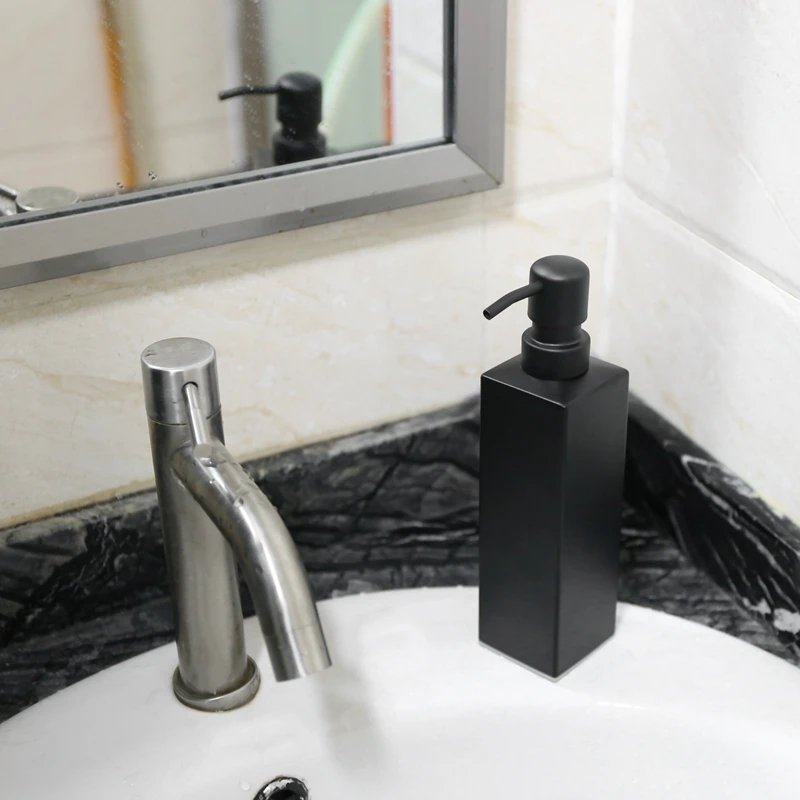 SEWS-New Stainless Steel Handmade Black Liquid Soap Dispenser Bathroom Accessories Kitchen Hardware Convenient Modern