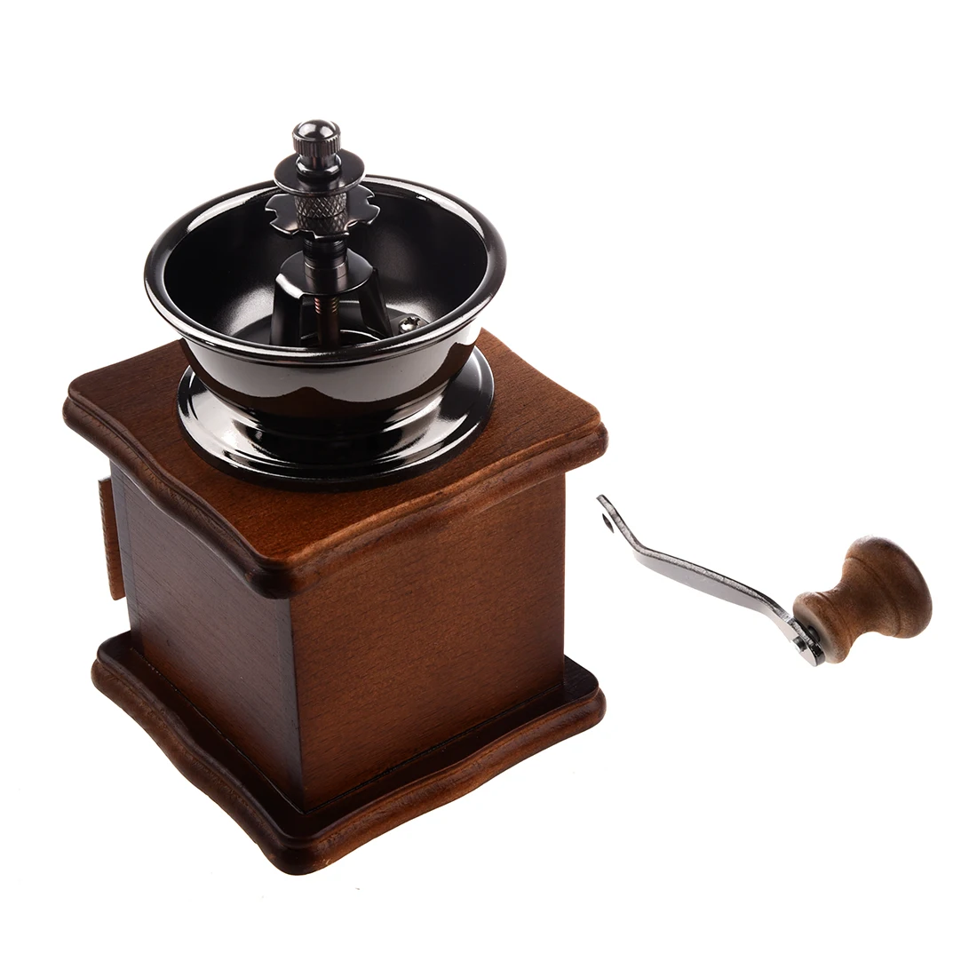 Manual coffee grinder Wood / metal hand mill Spice mill (wood color)