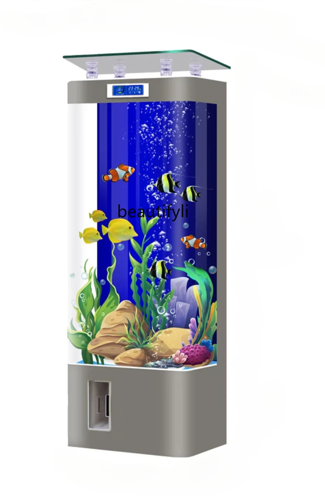 

Smart Fish Globe Living Room Home Medium-Sized Vertical One-Click Sewage Ecological Glass No Change Aquarium