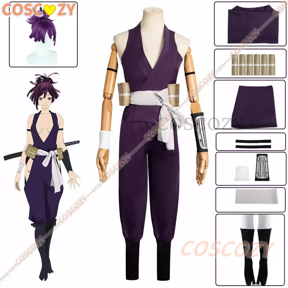 Anime Jigokuraku Yuzuriha Cosplay Costume Wig Kunoichi Ninja Women Uniform Hell's Paradise Fox Sumire Purple Uniform Anime Con