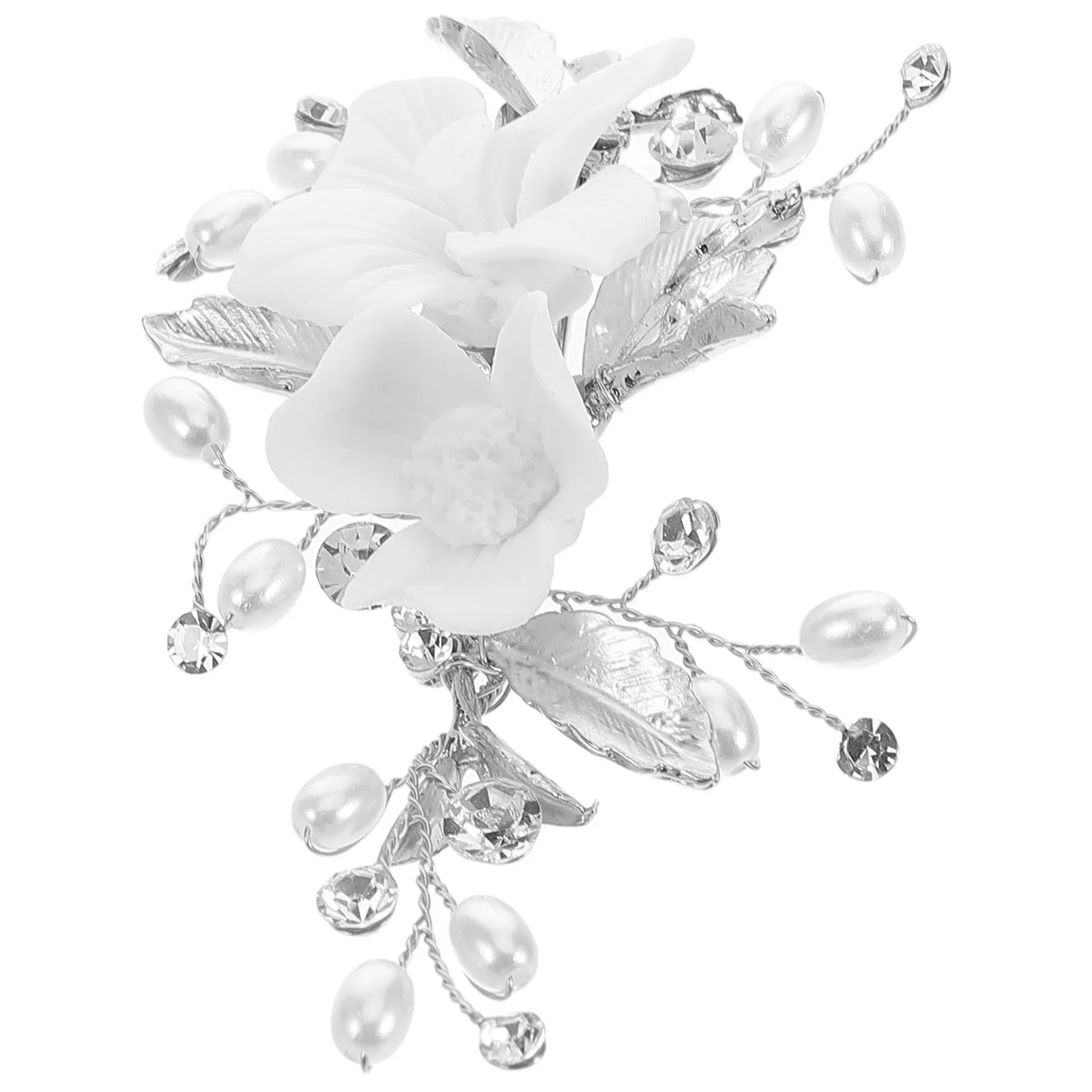 Ceramic Flower Hair Clip Pretty Hair Pin Stylish Floral Design Secure Grip Wedding Bridal Bridesmaid Accessories