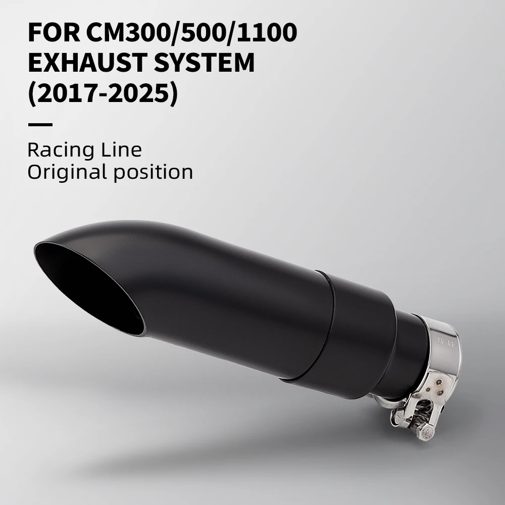 

Motorcycle Exhaust Muffler Pipe Short Exhaust Tip For Rebel CMX 300 500 CMX300 CMX500 2017-2025 Slip on