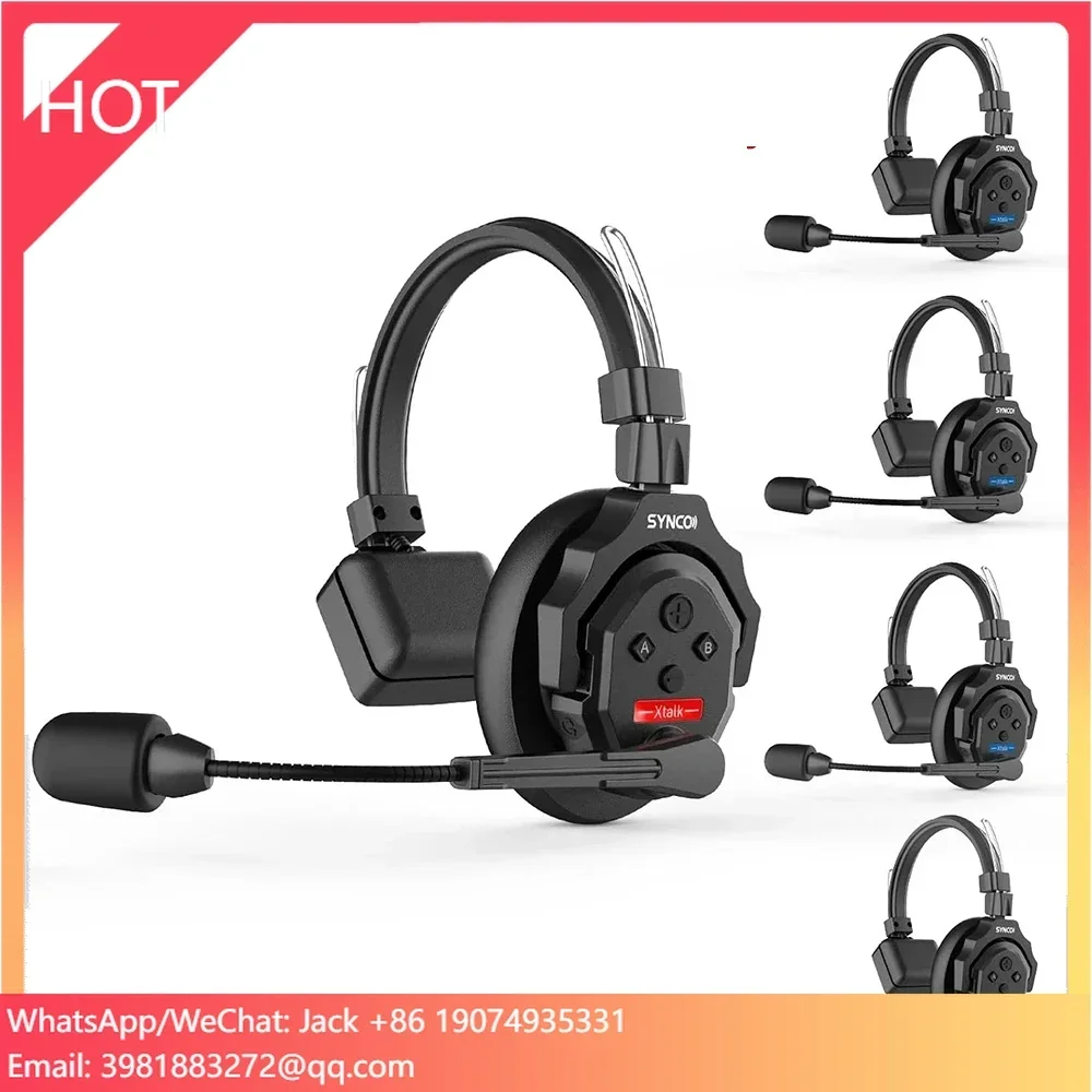 Synco XTalk X5 X9 X13 2.4GHz Wireless Intercom System Remote Headsets Wireless Microphone