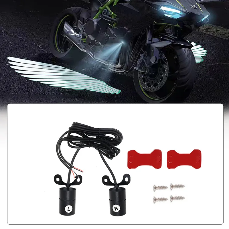 Motorcycle Accessories 2 Pieces Motorcycle LED Underbody Light Projector Ghost Angel Wings Laser Light Motorcycle Led Light image 3