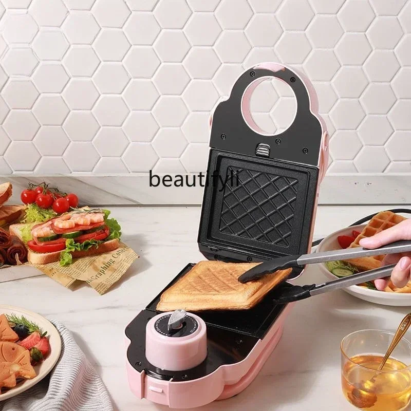 smt61 Sandwich Breakfast Maker Multifunctional Household Mini Toaster 3-in-1 Light Food Waffle Maker