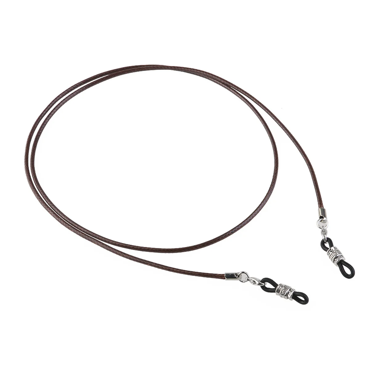

Delicate Eyeglass Chain Dark Brown Wax Cord Adjustable Ends Metal Coils Great Decoration Gift Wax Eyeglasses Chain