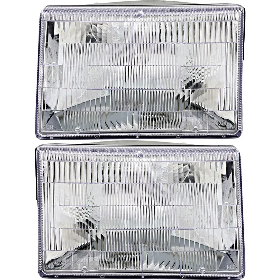 

For Jeep Grand Cherokee Headlights Lamps Set 1993-1998 Halogen Driver and Passenger Side Black Durable Automotive Lighting Upgr