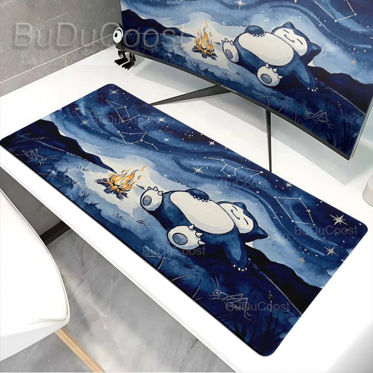 Mauspad P-Pokemons Snorlax Gaming Große Gamer-Tastatur-Schreibtischunterlage Tischteppich Mauspad 90x40 Computermatten Bürozubehör