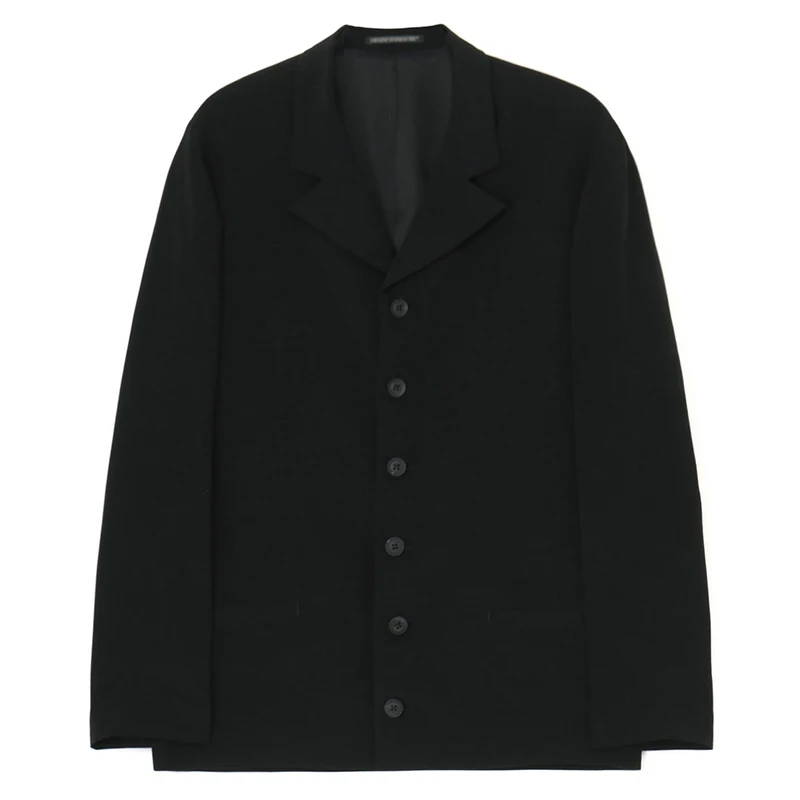 YOJI OOAK التصميم الأصلي كم طويل أسود عارضة خندق معطف دعوى طوق واحدة الصدر معطف أعلى الاتجاه الرجال