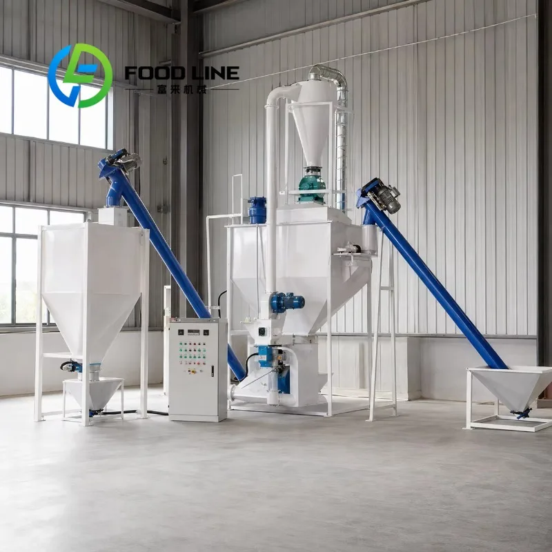 Animal Powder Feed Processing Line Vertical And Horizontal Combined Conveying Complex Inside Animal Powder Feed Processing