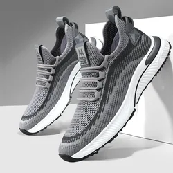 Men Casual Sneakers Breathable Lace Up Sports Shoes Male Autumn Running Shoes Mesh Comfortable Soft Sole Non Slip Mens Shoes