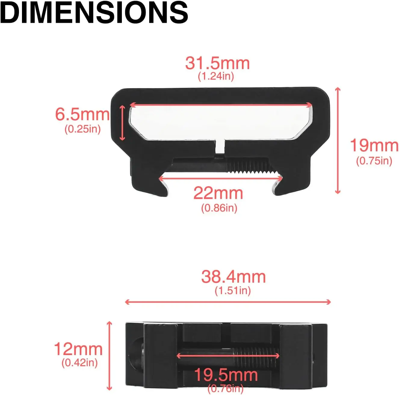 Picatinny Sling Mount/Rail Mount Loop, Low Profile Aluminum Tactical Picatinny Rail Sling Attachment