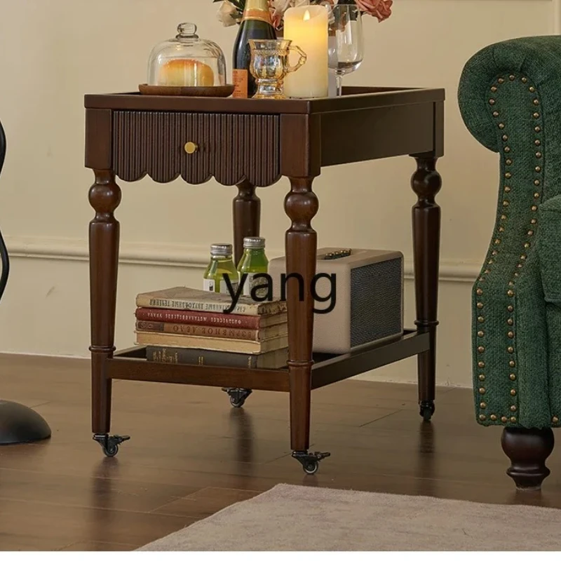

CX retro all-solid wood small side few living room modern simple small apartment tea table