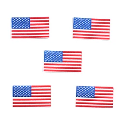 10pcs Iron On USA Flag Stickers DIY Clothes Patches Embroidery Clothing Bags Hats Badge Sew On Appliques Fashion Suits Patch