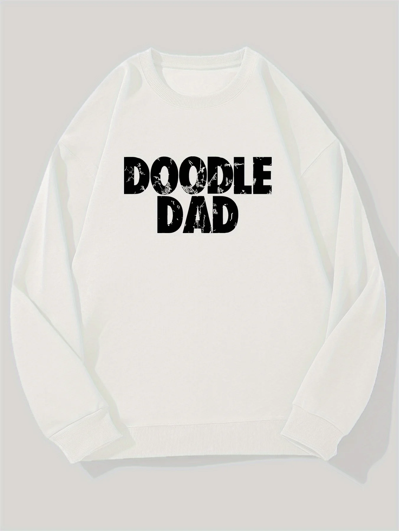 Men's Funny Doodle Dad Graphic Sweatshirt Doodle Lettering Loose Fit Casual Pullover Round Neck Long Sleeve Sweater