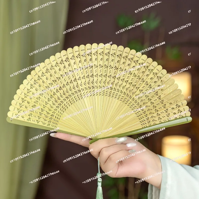 New All Bamboo Fan Antique Fan Folding  Small and Portable Summer Photo Cheongsam Classical Special Dance Folding