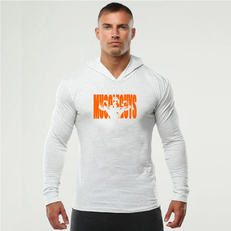 Autumn Hooded Sweater Fashion Color Selection Men's T-shirt Thin Coat Fitness Sports Tops