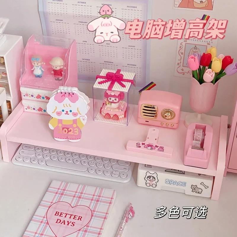 Korean Instagram Minimalist Girl Heart Desktop Storage Rack, Laptop Screen Height Increase Rack, Storage Rack