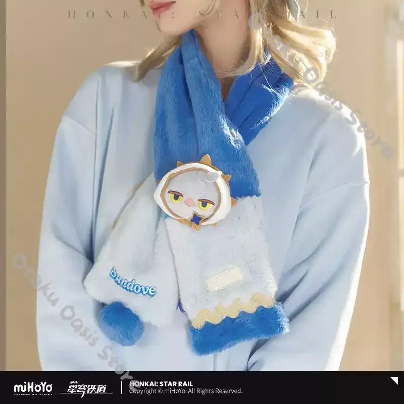 Honkai: Star Rail Fleece Scarf Cosplay Fluffy Maumet Plushie Neck Scarves Dan Heng Official March 7th Sunday Trailblazer Winter