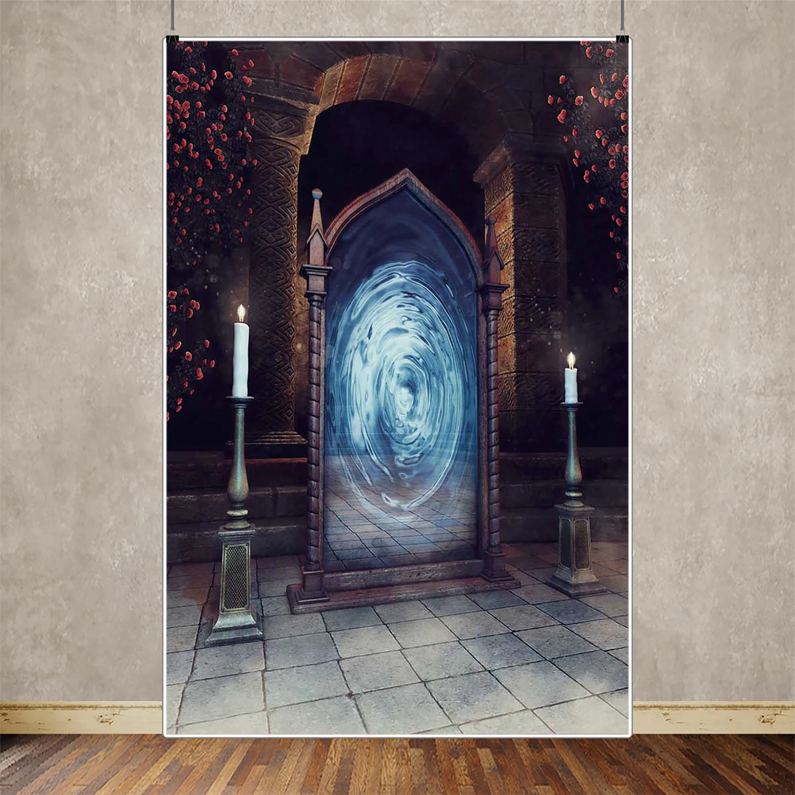 MOON.QG – arrière-plan effrayant pour Halloween, maison hantée, citrouille brumeuse, forêt sombre, cimetière, arrière-plan pour Photo, fête d'halloween enchantée