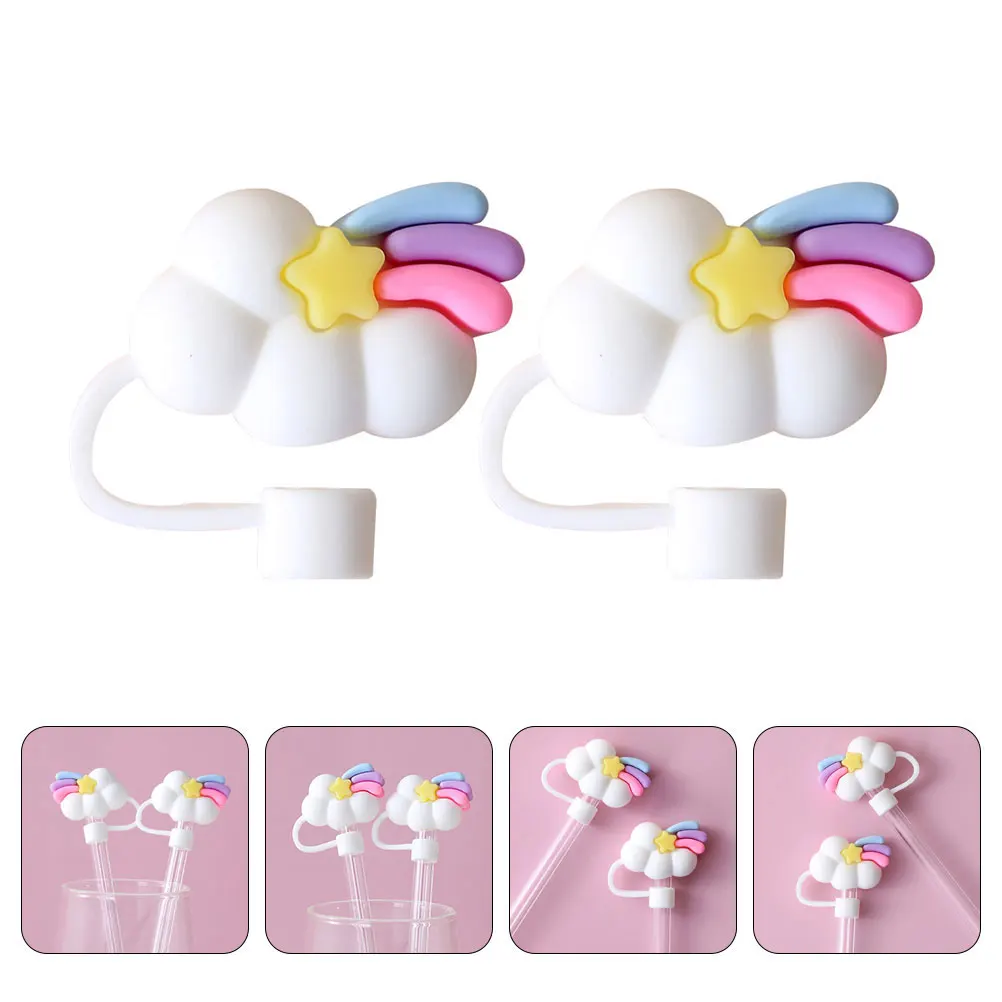 

4pcs Silicone Straw Dust Caps Reusable Anti-Dust Airtight Covers Splashing Proof Straw Tips Protector For Party Ceremony