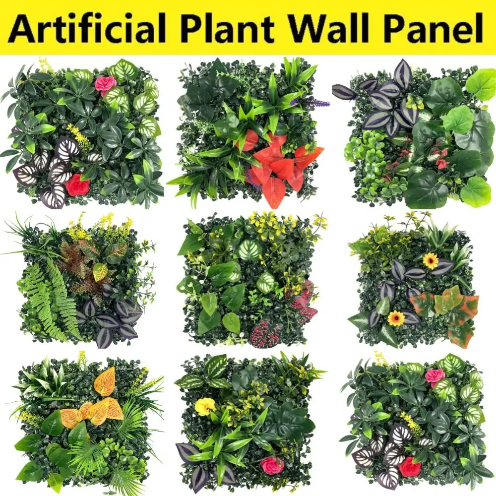 

DIY Artificial Plant Wall Panel Sunflower UV Protection Artificial Eucalyptus Carpet Eternal Life Lifelike Artificial Fern Grass