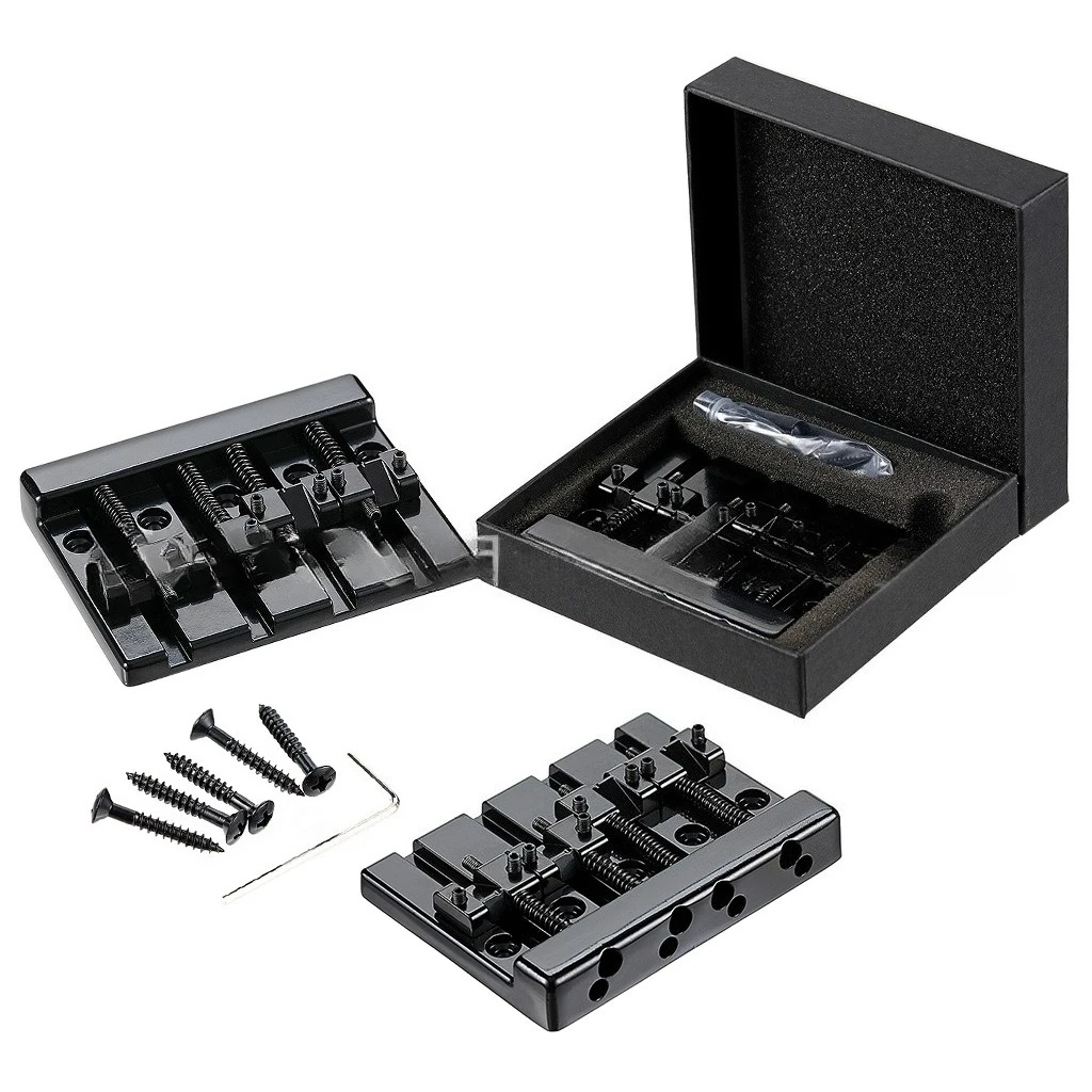 Top Selling Guitar Accessory - Black/gold/chrome 4-string Bass Bridge