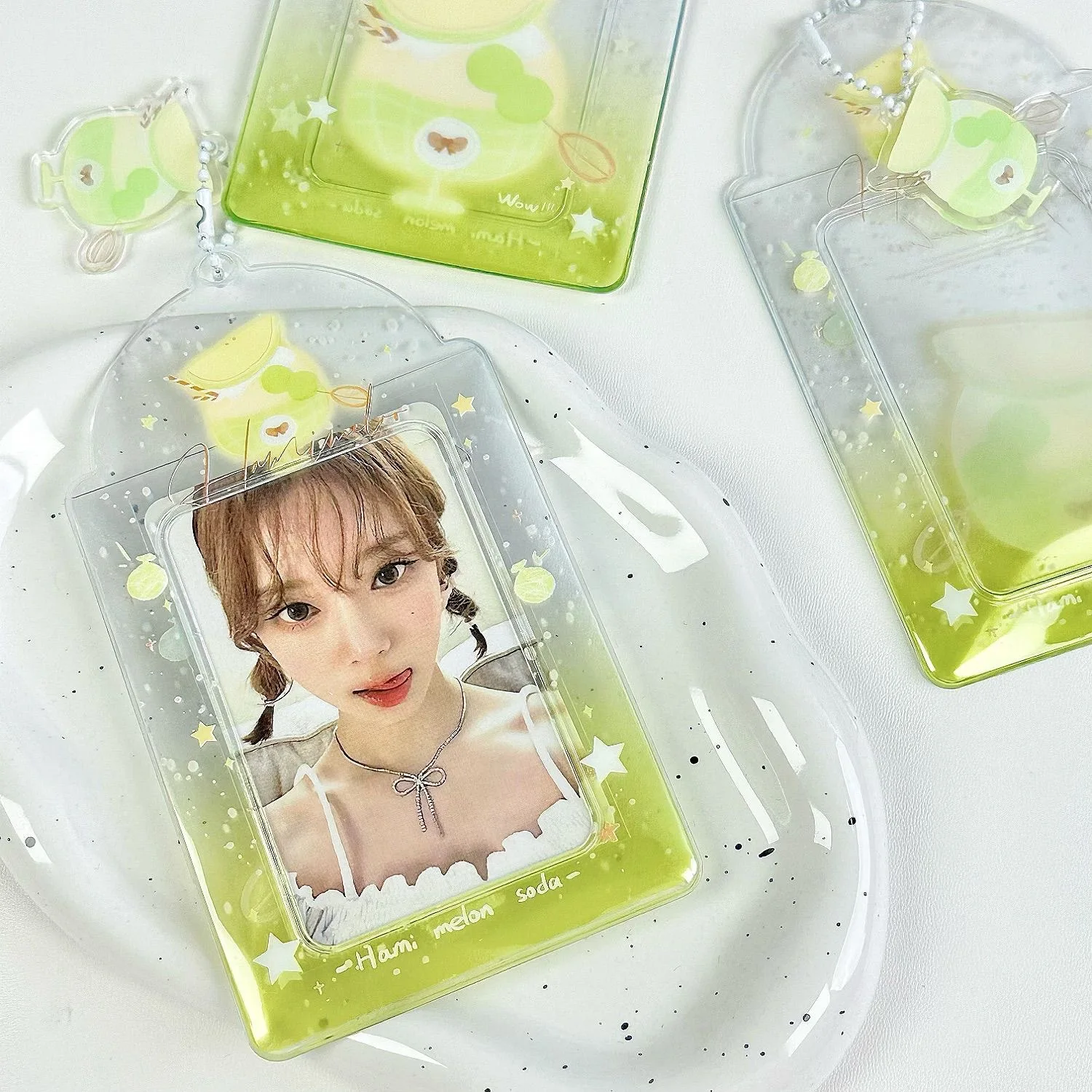 Mini Ins-Style 3-Inch Pvc Hanging Accessory Card Sleeve Small ID Card Protector Transparent Photocard Holder Kpop Idol Photo Bag