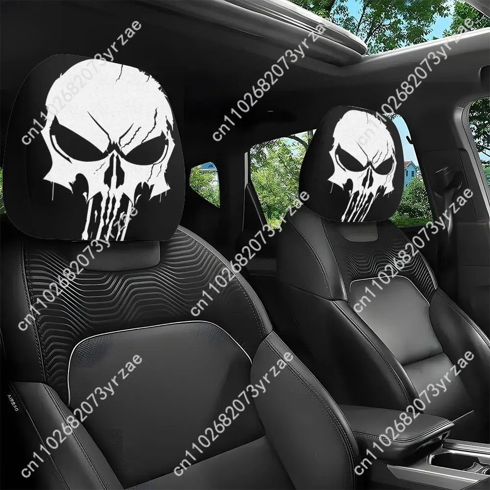 

Skull Car Seat Headrest Cover (2pcs) Environmentally Friendly Headrest Protector Breathable Comfortable Vehicle Decor