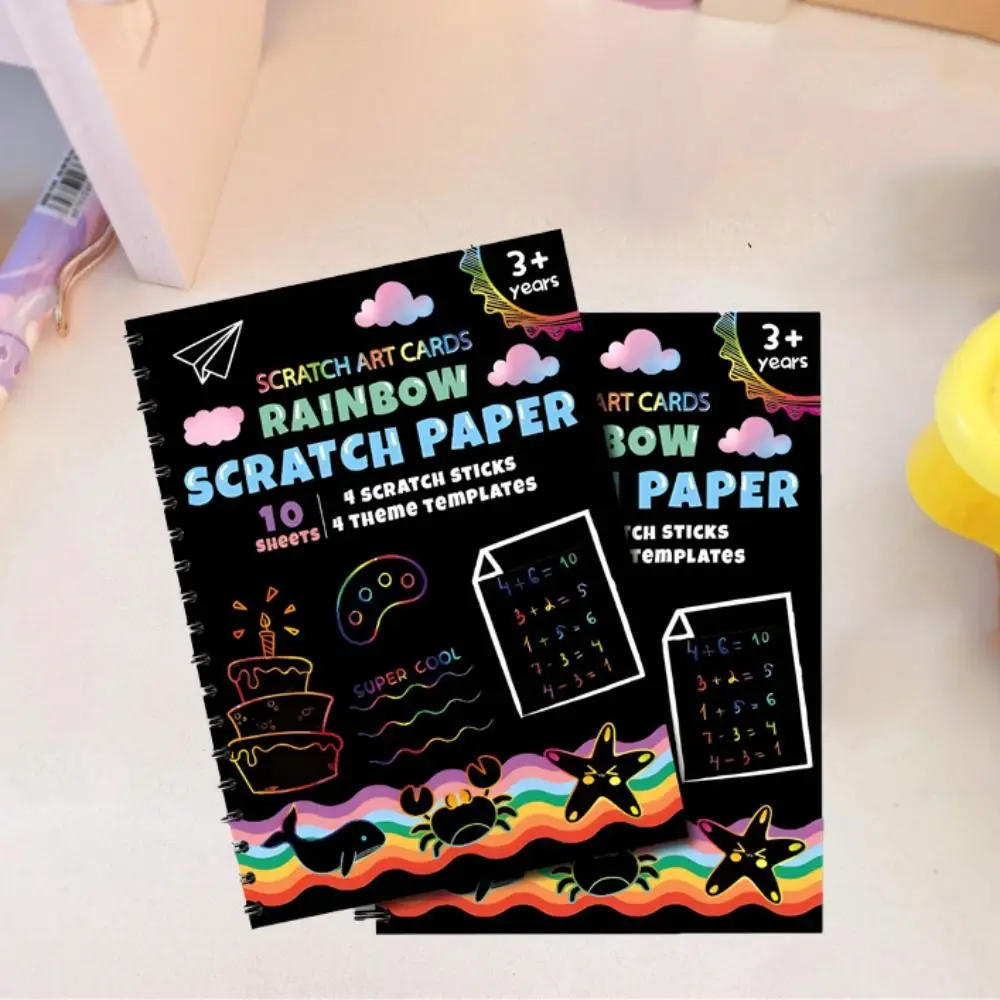 Creatief Kleurrijk Regenboog Krasboek Geen geur Gladde kleur Tekenpapier Neoterisch Veilig Glitzy Paper Note Kinderen