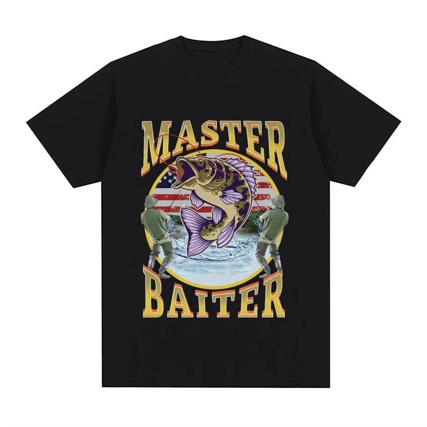 2026 Funny Master Baiter Fishing Parody T-Shirt Summer Men Women Short Sleeve Fashion Tees Unisex Casual Streetwear Tops