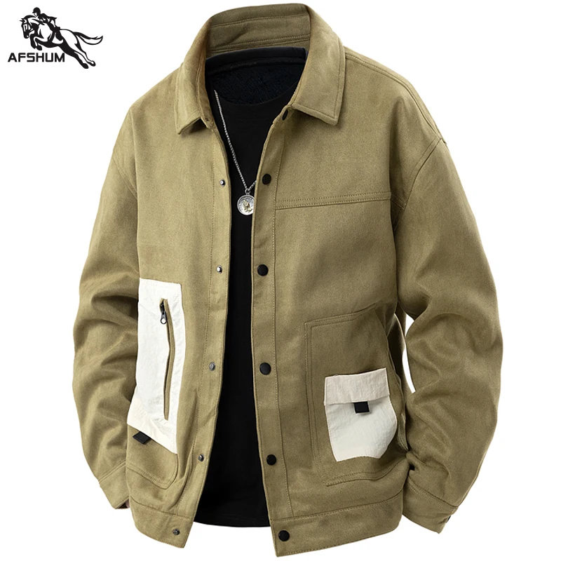 

Куртка мужская весна осень новая мужская куртка с откидным воротником вельветовые куртки молодежное повседневное пальто мужские деловые пальто размер M-4XL 5XL J803