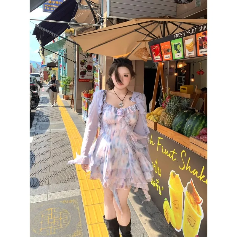 Abito da cerimonia in chiffon floreale primavera estate 2025 Abito da cerimonia da donna Plus Size Abito stile Boho senza maniche senza spalline Anne