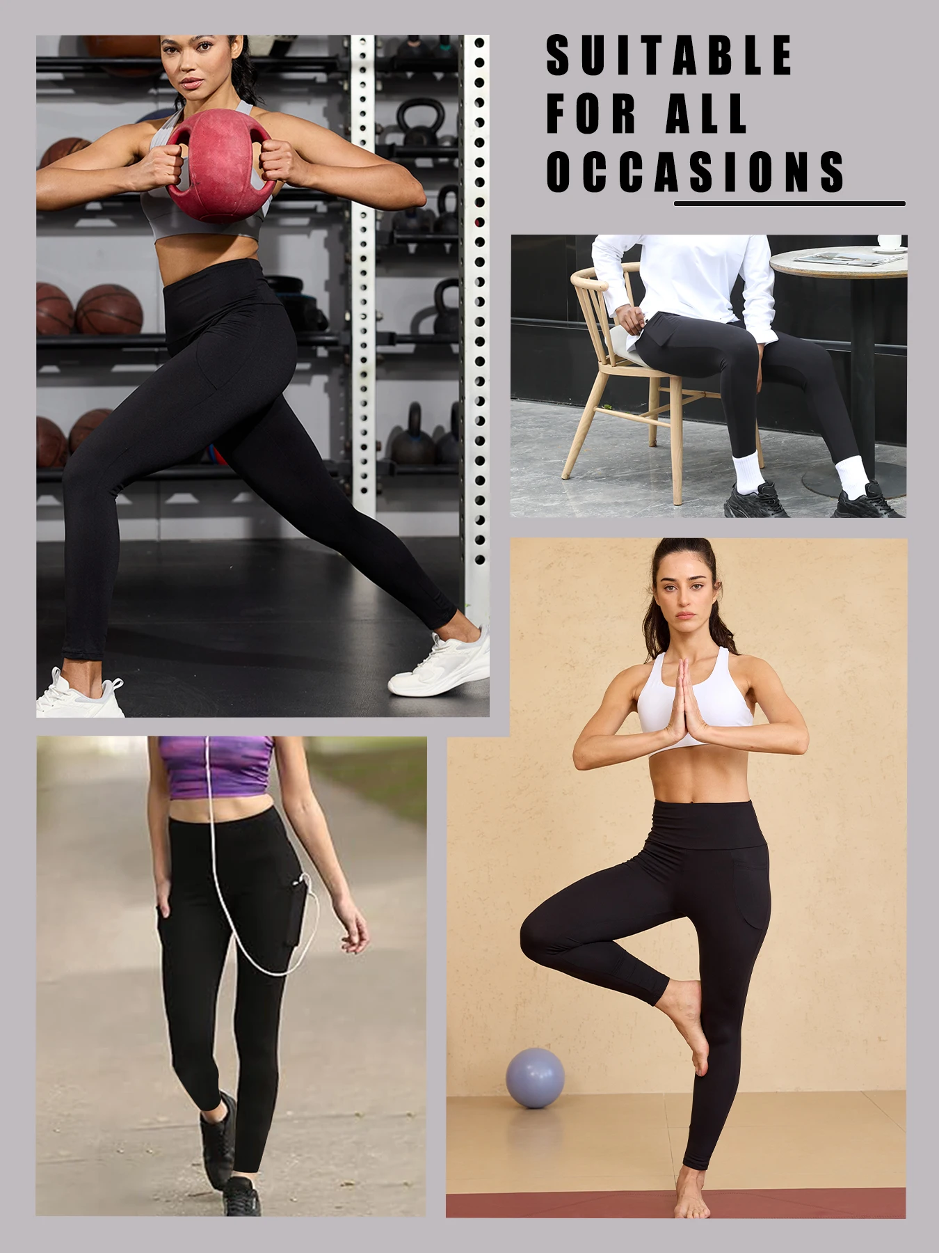 Super miękkie legginsy z wysokim stanem i kieszeniami - damskie spodnie do jogi modelujące brzuch, idealne do ćwiczeń i na co dzień