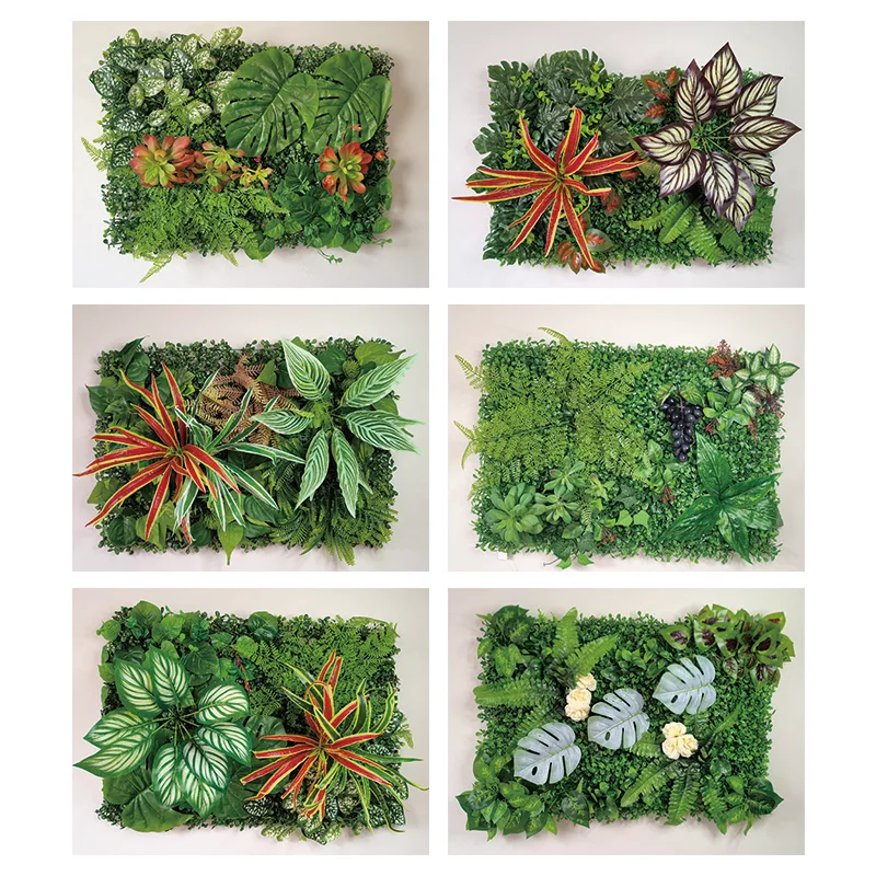 New Home Decoration Artificial Plant Wall Grass Panel Lawn Moss Mat Green Garden Wall Decoration Party Plant Grass Green Leaves