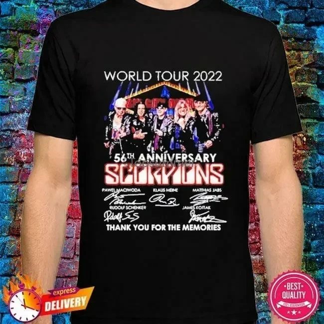 

Мужская футболка World Tour 2022, 56-летие скорпионов, спасибо, S-3XL, хлопок