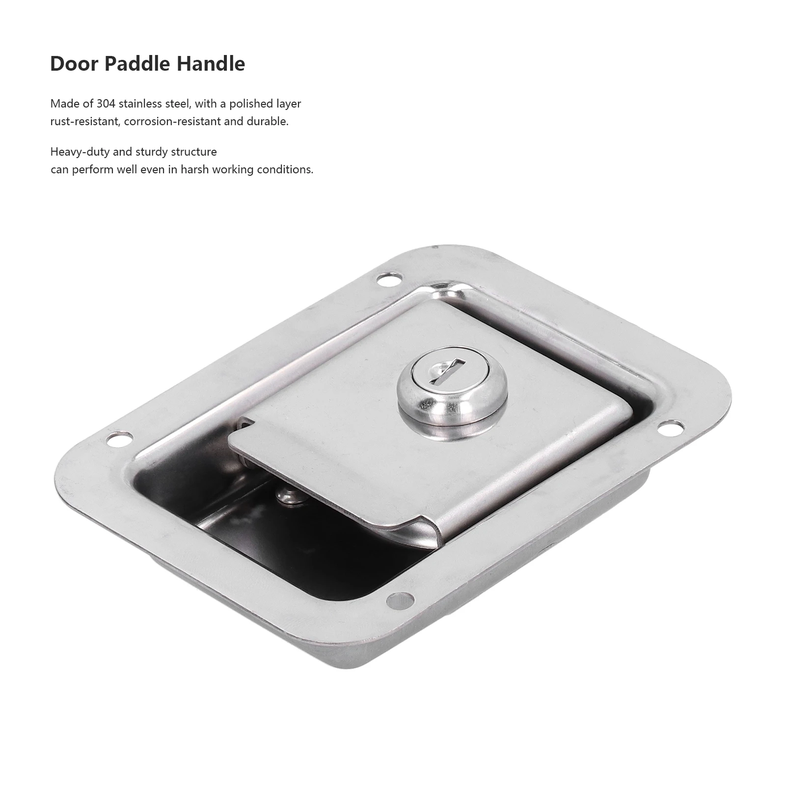 304 Stainless Steel RV Paddle Door  Toolbox Lock Flush Mount with 2 Keys For RV Motorhome Trailer Fire Trucks Accessories