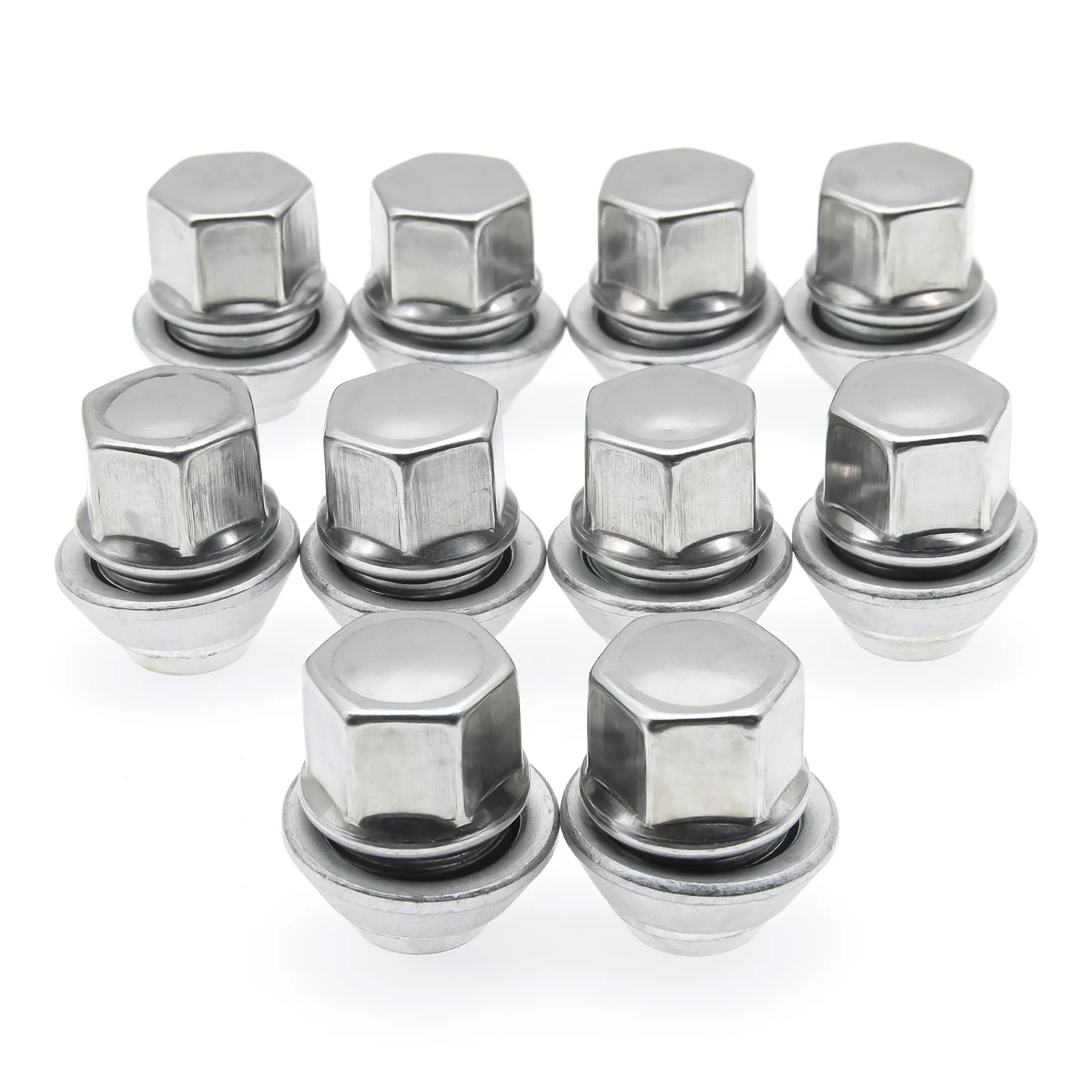 10 Piece M12x1.5 Car Tire Wheel Parts Nuts 19mm Alloy Lug Nuts with Washer For Ford Fiesta Mondeo C-Max Focus MK1 MK2 MK3 ST RS