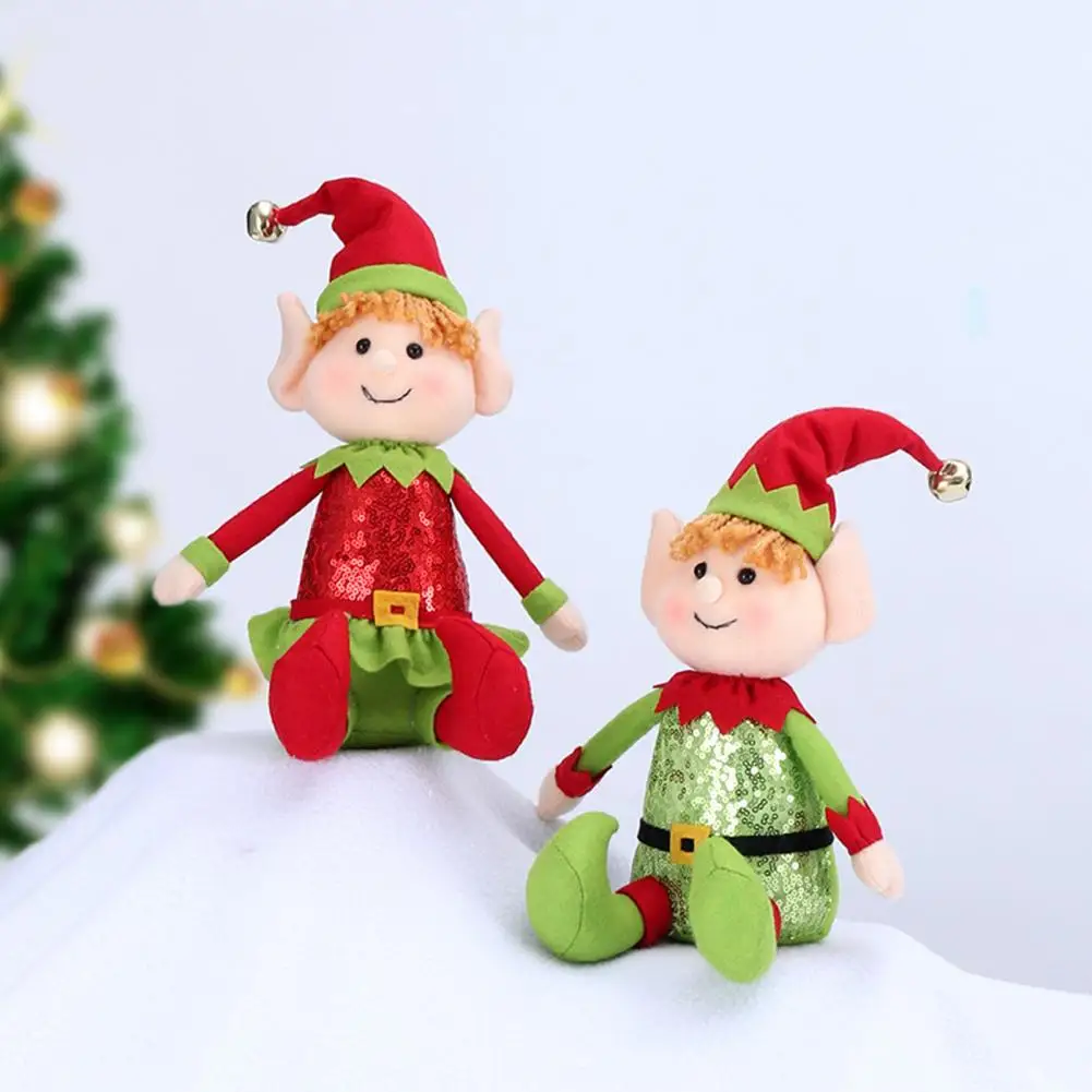 Christmas Elf Shape Decoration Handmade Elf Deocr Colorful Long-legged Plush Toy 65cm Christmas Elf Decoration for Party