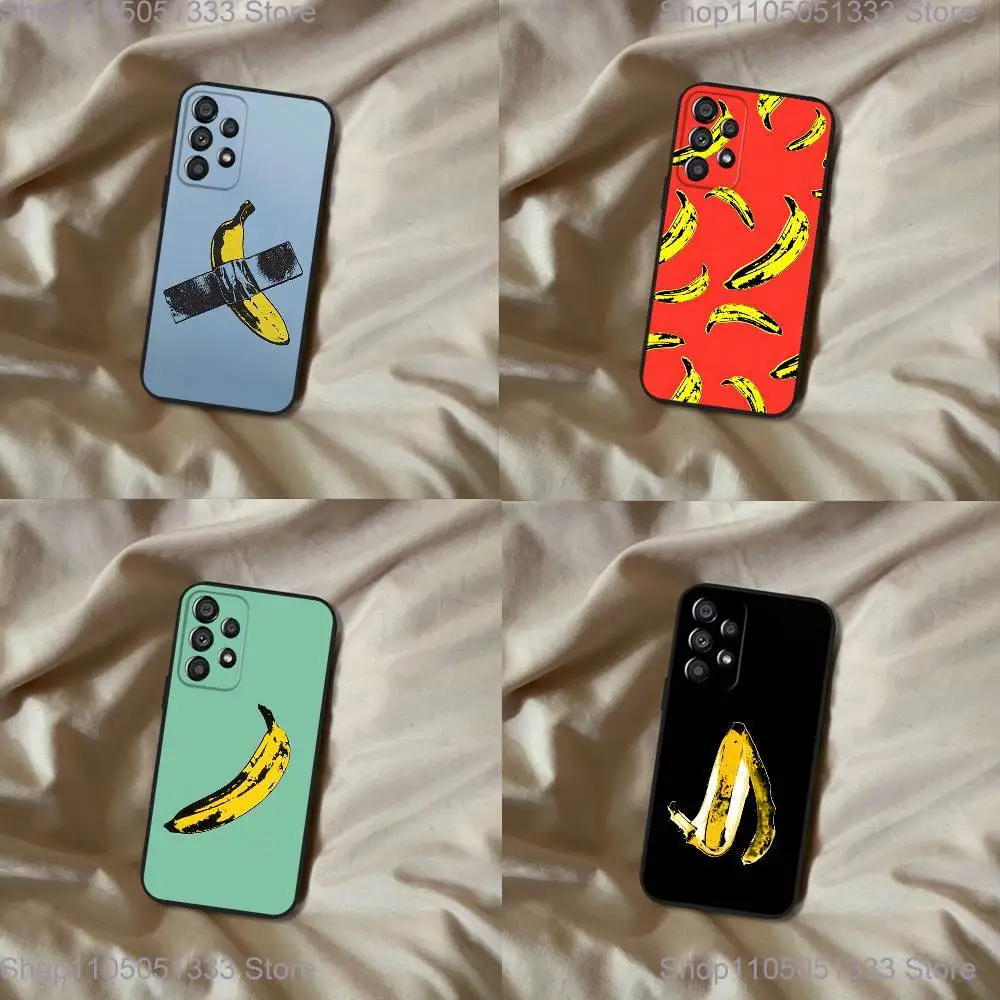 

A-Andy W-Warhol Art Banana Phone Case For Samsung Galaxy A20,A21s,A22,A31,A32,A52,A53,A72,73,A80 Soft Black Cover